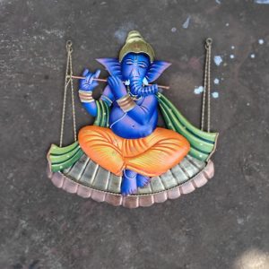 Ganesha flute zula idol Azure blue
